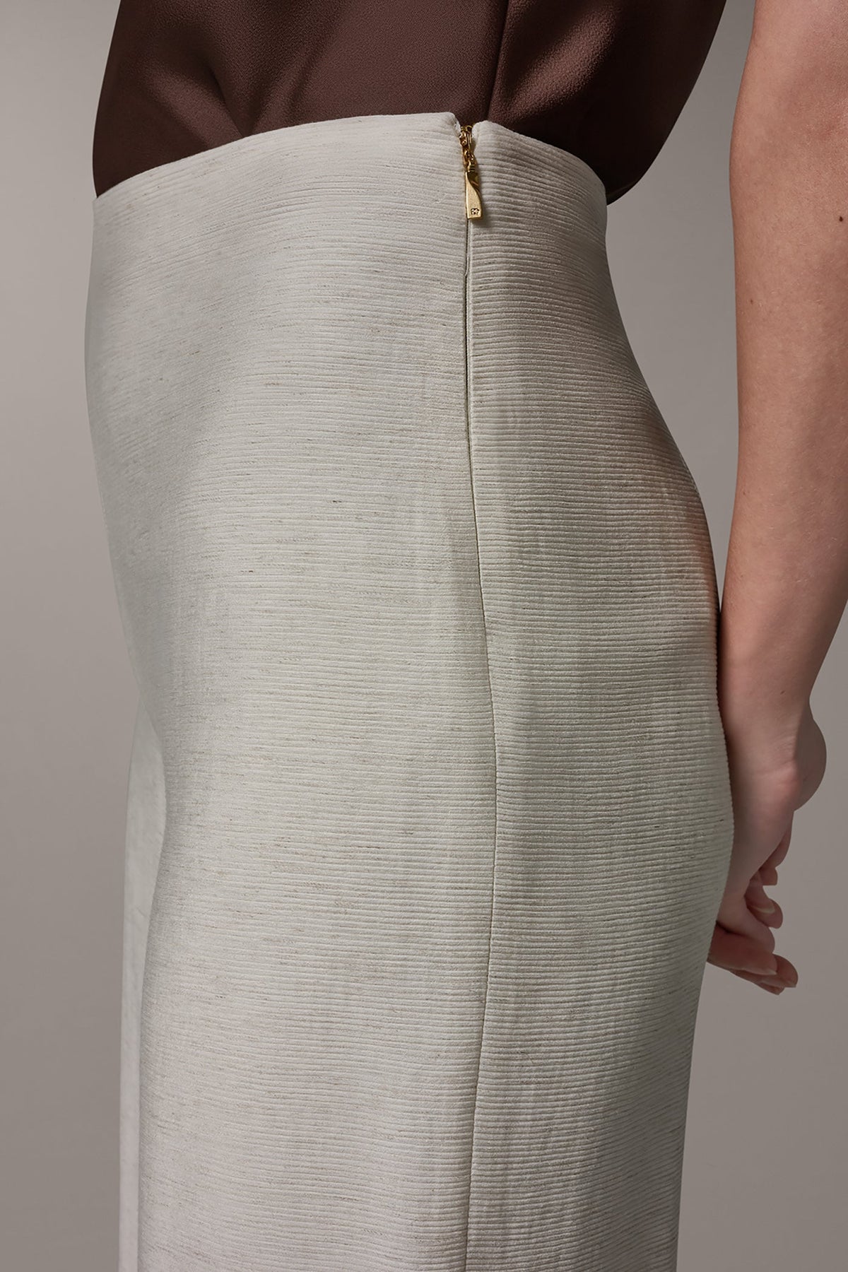 EXTRA HIGH-RISE MÈLANGE WIDE-LEG PANT - Light Sisal