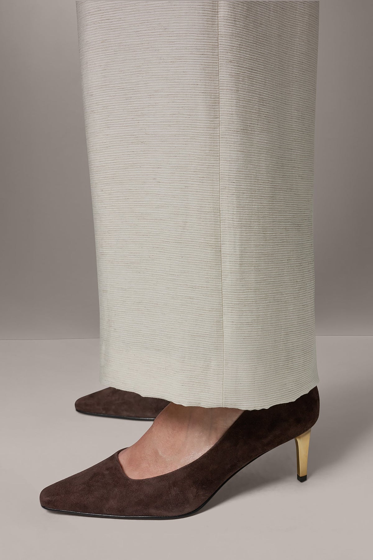 EXTRA HIGH-RISE MÈLANGE WIDE-LEG PANT - Light Sisal