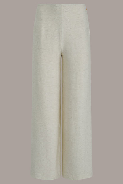 EXTRA HIGH-RISE MÈLANGE WIDE-LEG PANT - Light Sisal