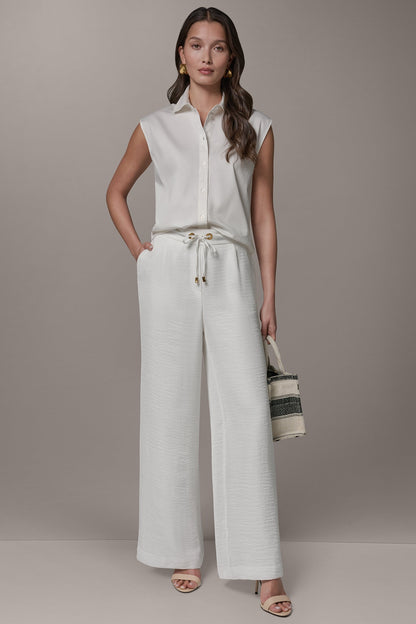 EXTRA HIGH-RISE WIDE-LEG PULL-ON PANT - Cream