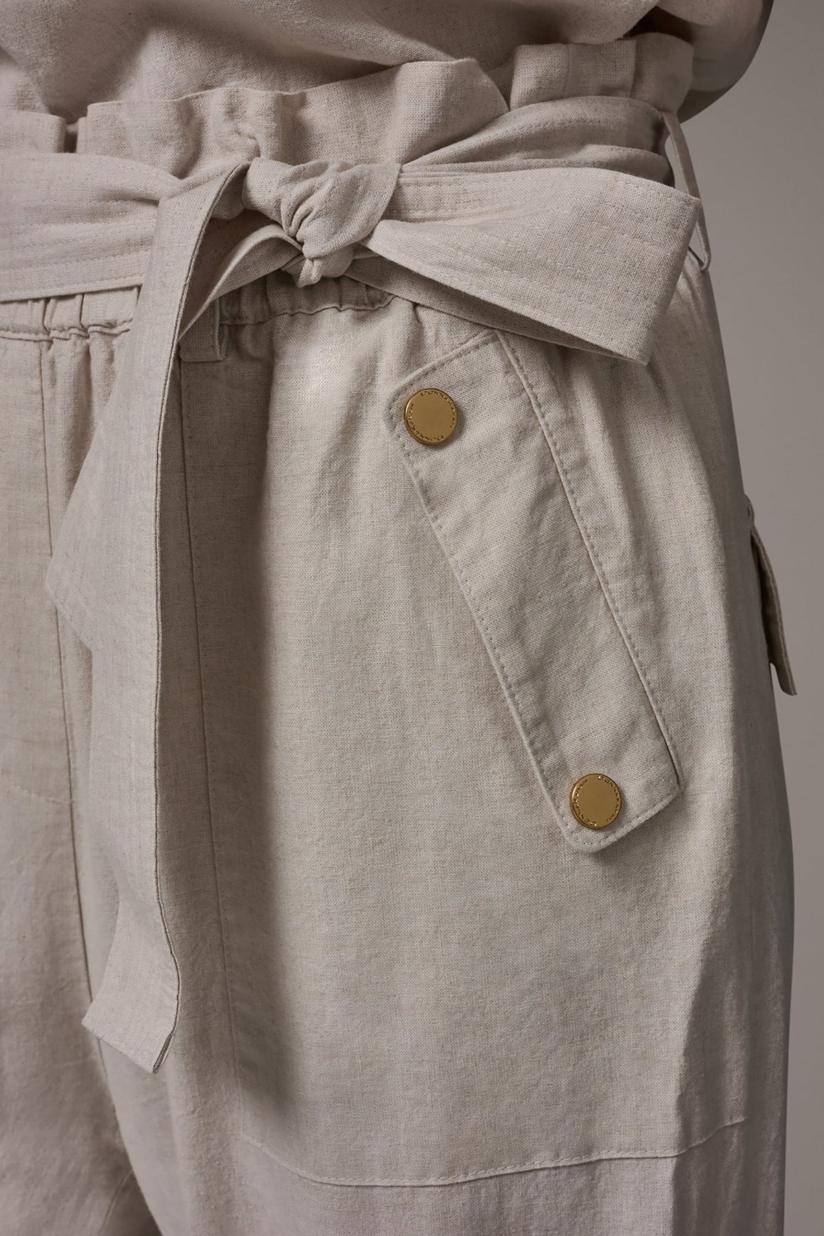 RELAXED PAPERBAG ANKLE PANT - Natural