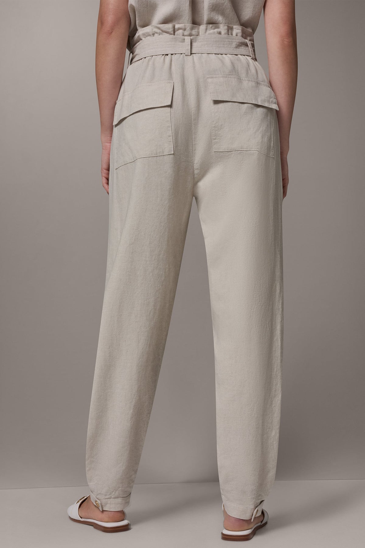 RELAXED PAPERBAG ANKLE PANT - Natural