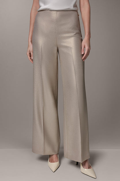 EXTRA HIGH-RISE METALLIC WIDE-LEG PANT - Light Fawn/Gold