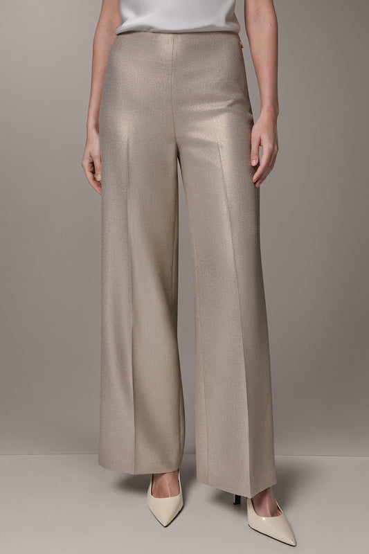 EXTRA HIGH-RISE METALLIC WIDE-LEG PANT - Light Fawn/Gold