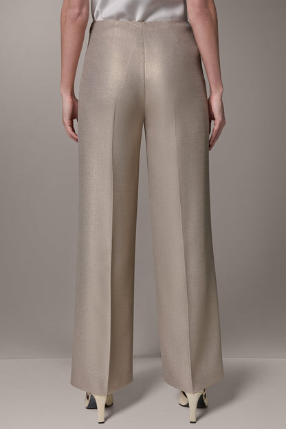 EXTRA HIGH-RISE METALLIC WIDE-LEG PANT - Light Fawn/Gold