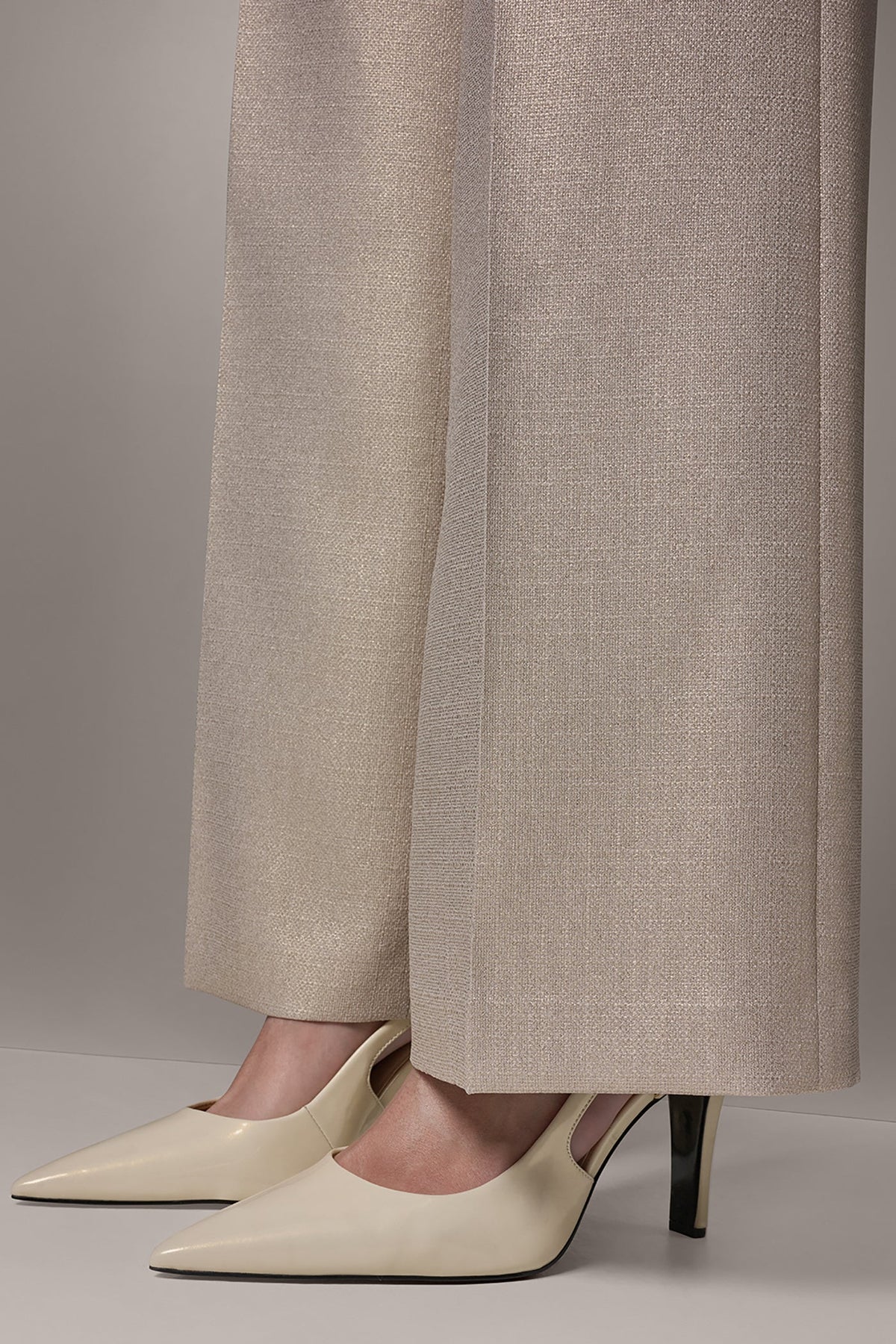 EXTRA HIGH-RISE METALLIC WIDE-LEG PANT - Light Fawn/Gold