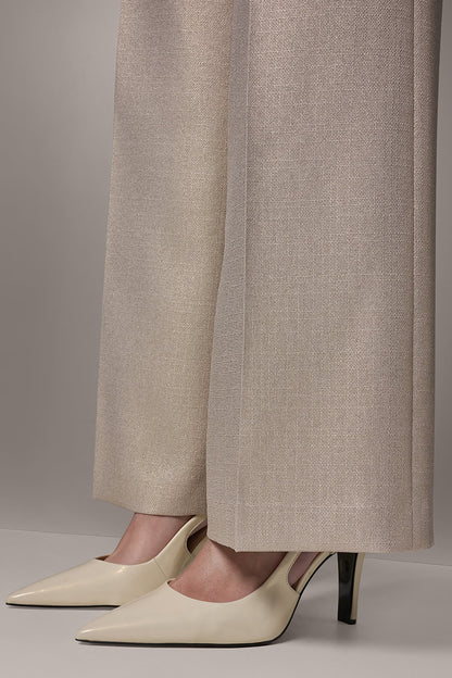 EXTRA HIGH-RISE METALLIC WIDE-LEG PANT - Light Fawn/Gold