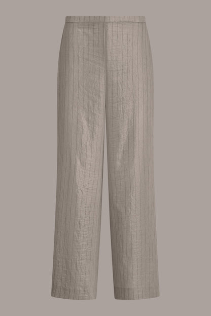 HIGH-RISE METALLIC PINSTRIPE WIDE-LEG PANT - Sisal/Canyon
