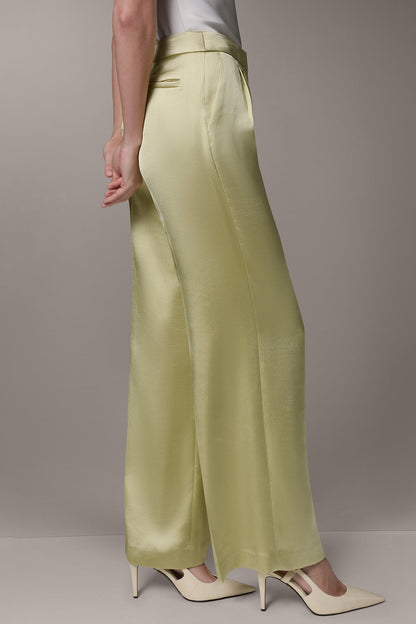 MID-RISE PLEATED WIDE-LEG PANT - Citrus