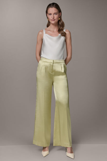 MID-RISE PLEATED WIDE-LEG PANT - Citrus