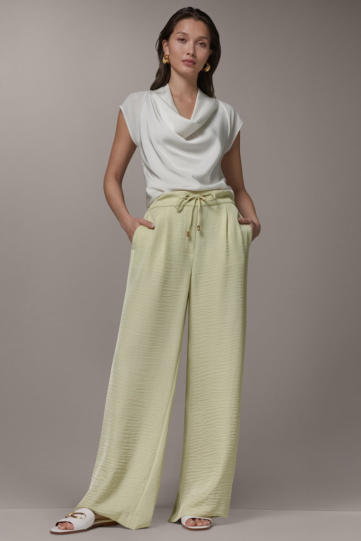 EXTRA HIGH-RISE WIDE-LEG PULL-ON PANT - Citrus