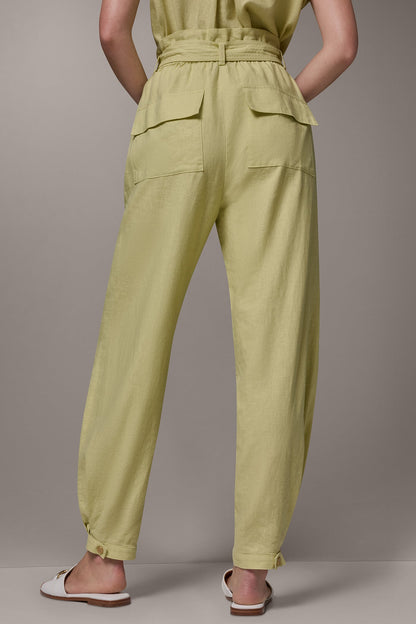 RELAXED PAPERBAG ANKLE PANT - Citrus