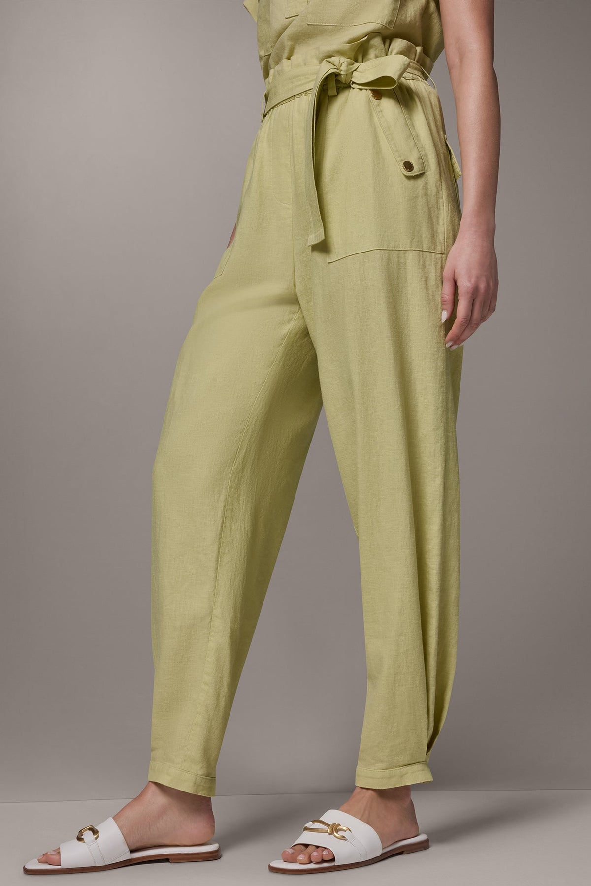 RELAXED PAPERBAG ANKLE PANT - Citrus