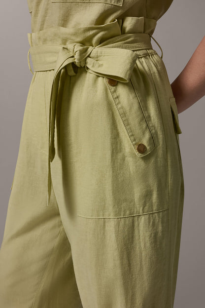 RELAXED PAPERBAG ANKLE PANT - Citrus