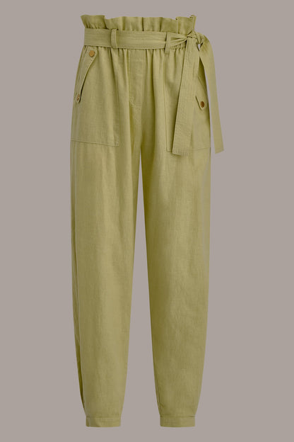 RELAXED PAPERBAG ANKLE PANT - Citrus