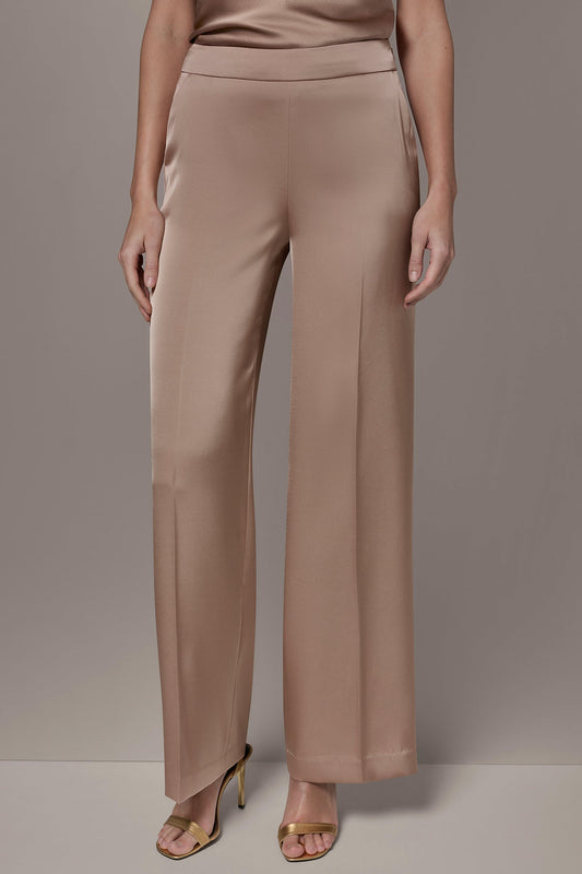 SATIN EXTRA HIGH-RISE WIDE-LEG SUIT PANT - Umbria
