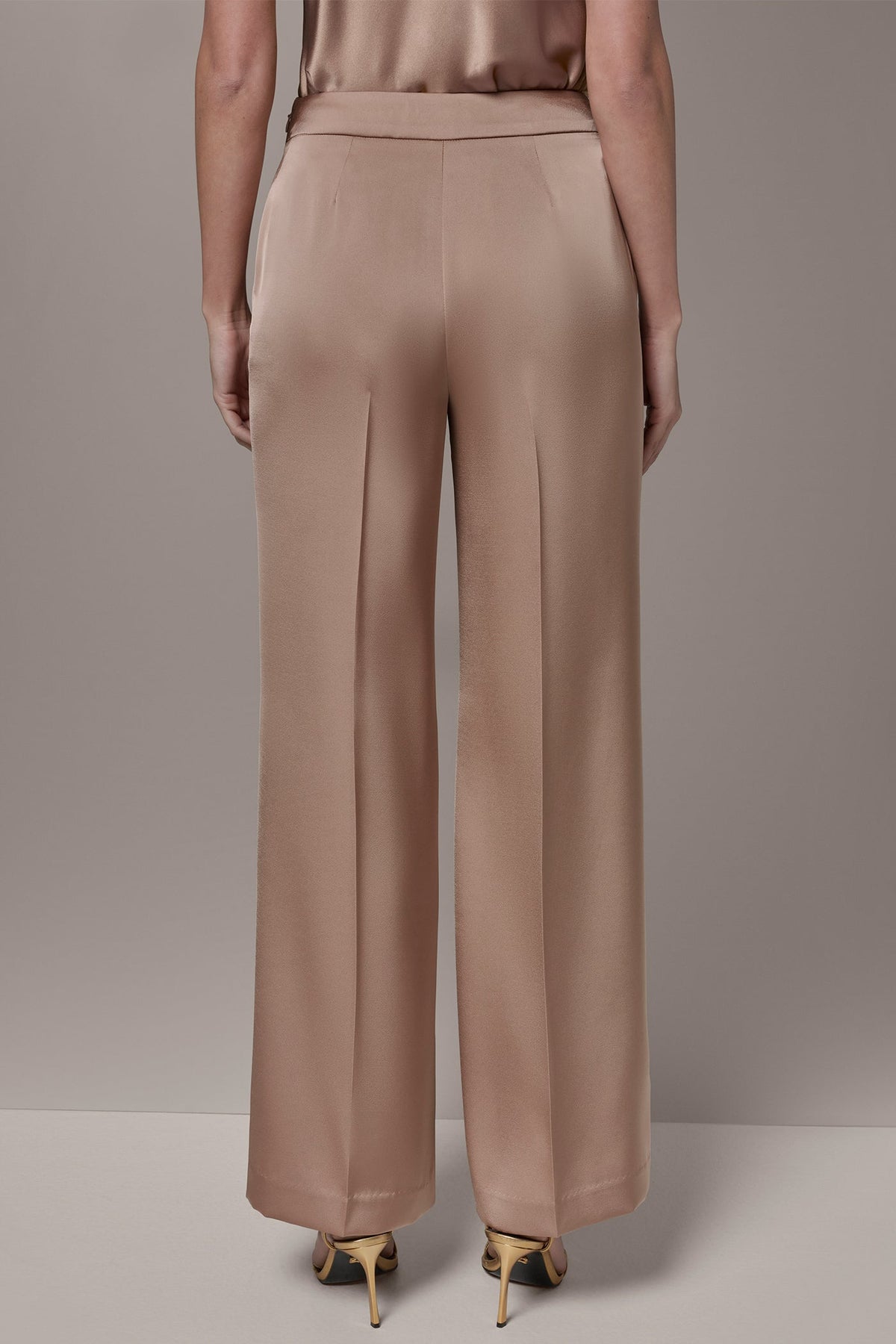 SATIN EXTRA HIGH-RISE WIDE-LEG SUIT PANT - Umbria