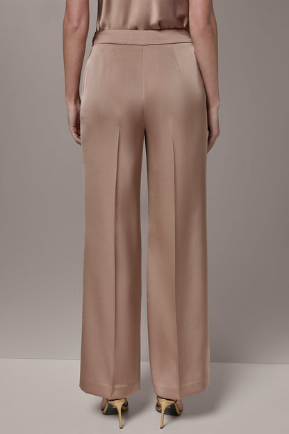 SATIN EXTRA HIGH-RISE WIDE-LEG SUIT PANT - Umbria