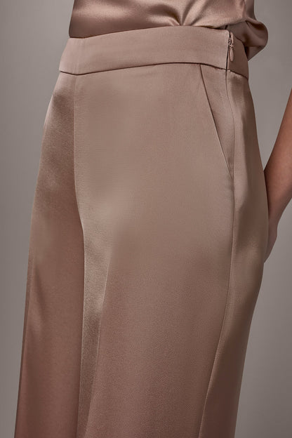 SATIN EXTRA HIGH-RISE WIDE-LEG SUIT PANT - Umbria