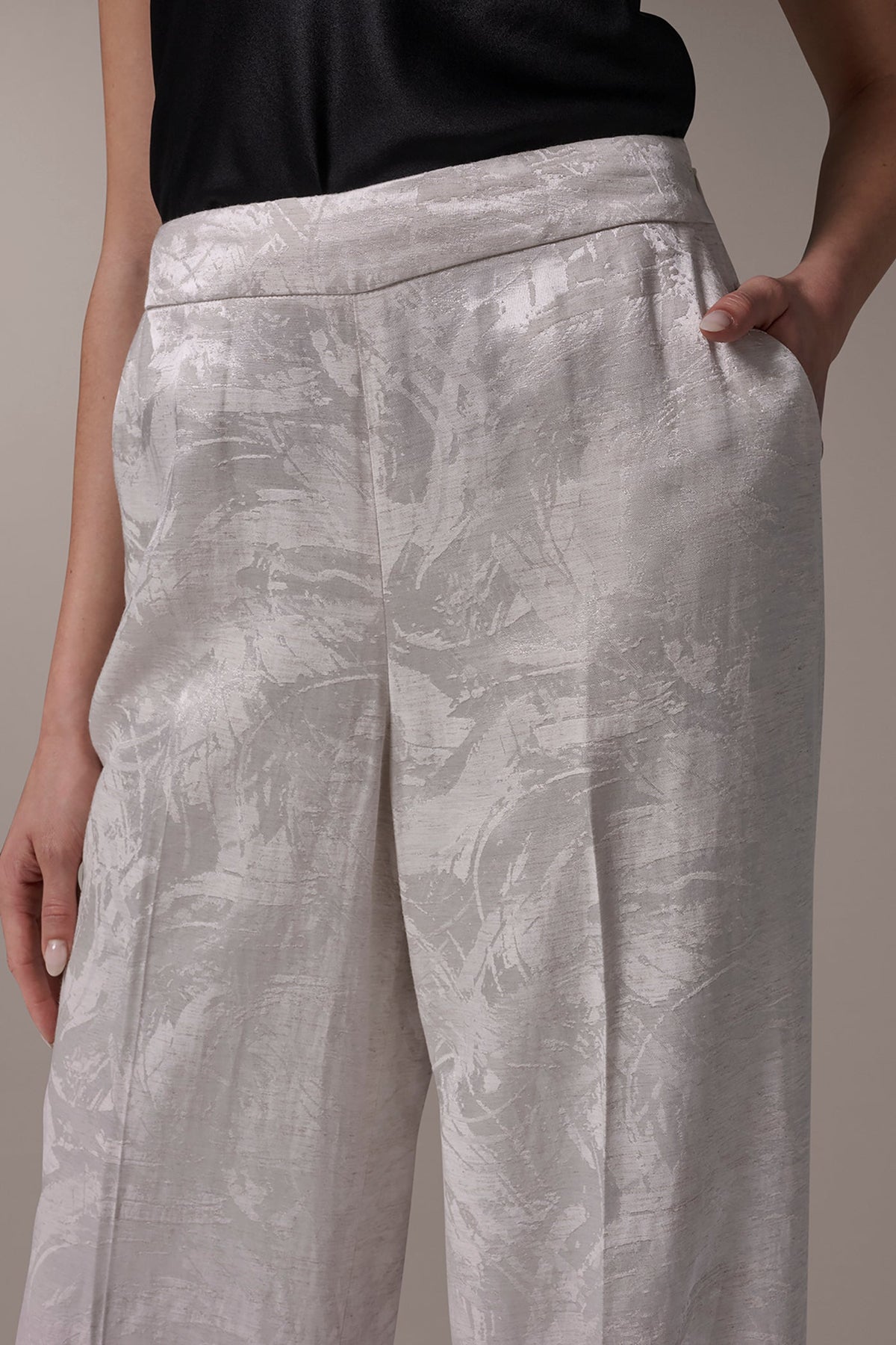 EXTRA HIGH-RISE WIDE-LEG SUIT PANT - Light Flax