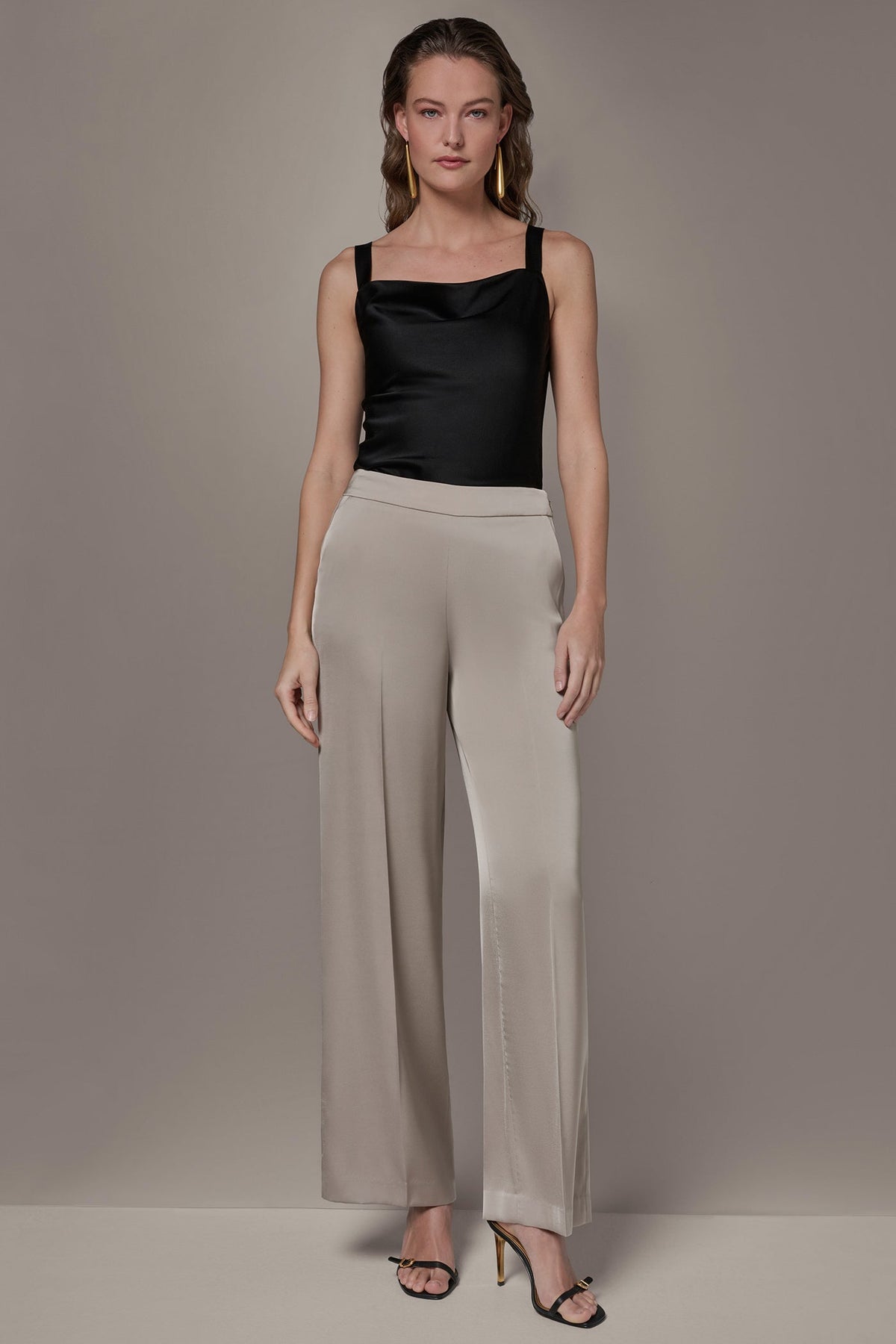 SATIN EXTRA HIGH-RISE WIDE-LEG SUIT PANT - Turin