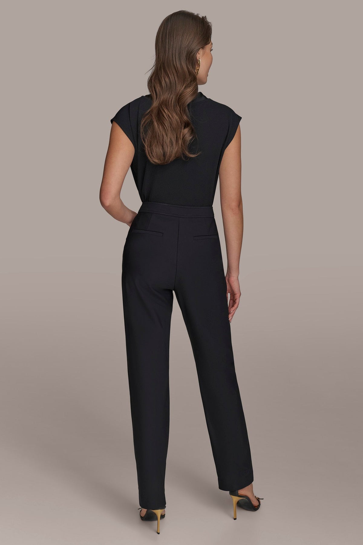 FLAT FRONT STRAIGHT PANT - Black