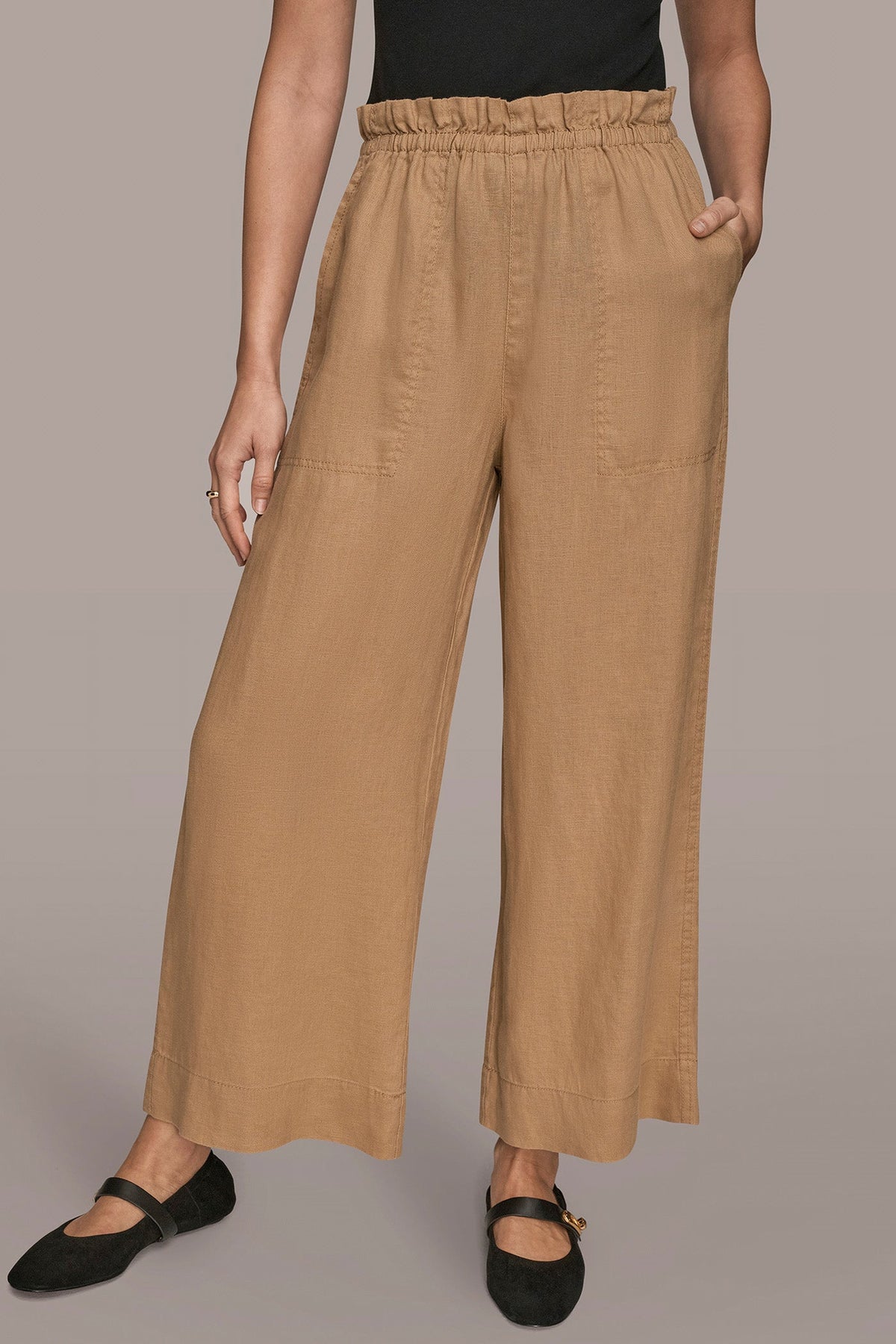HIGH-RISE PAPERBAG PANT - FAWN