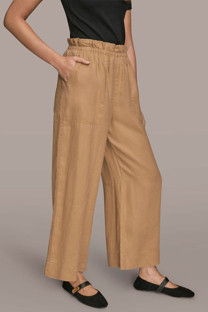 HIGH-RISE PAPERBAG PANT - FAWN