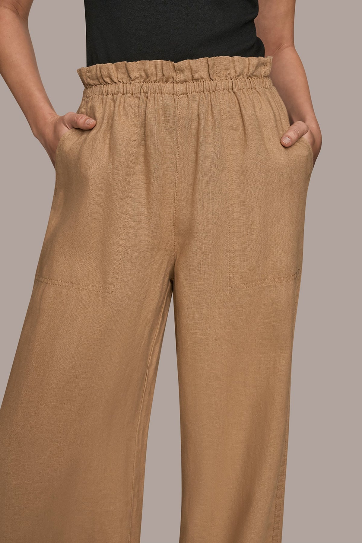 HIGH-RISE PAPERBAG PANT - FAWN