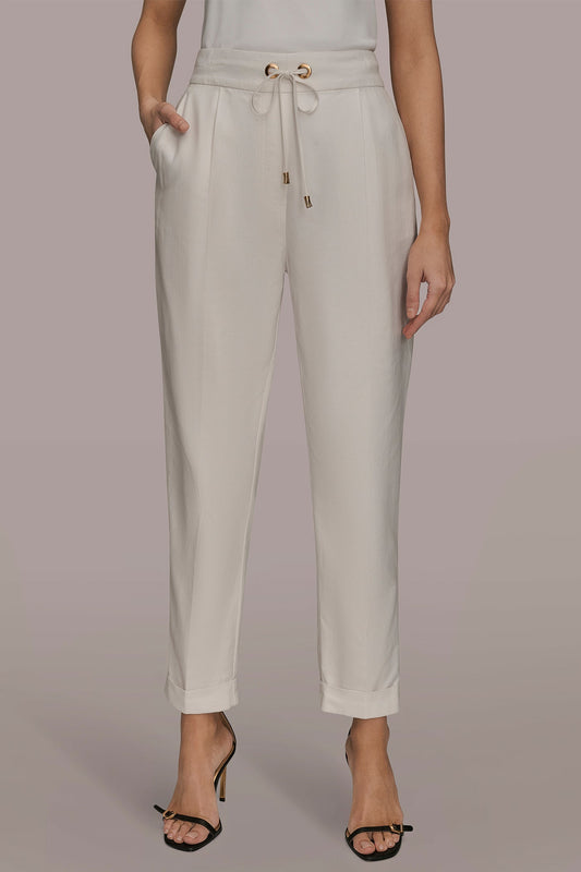 DRAWSTRING CUFFED PANT - CREAM
