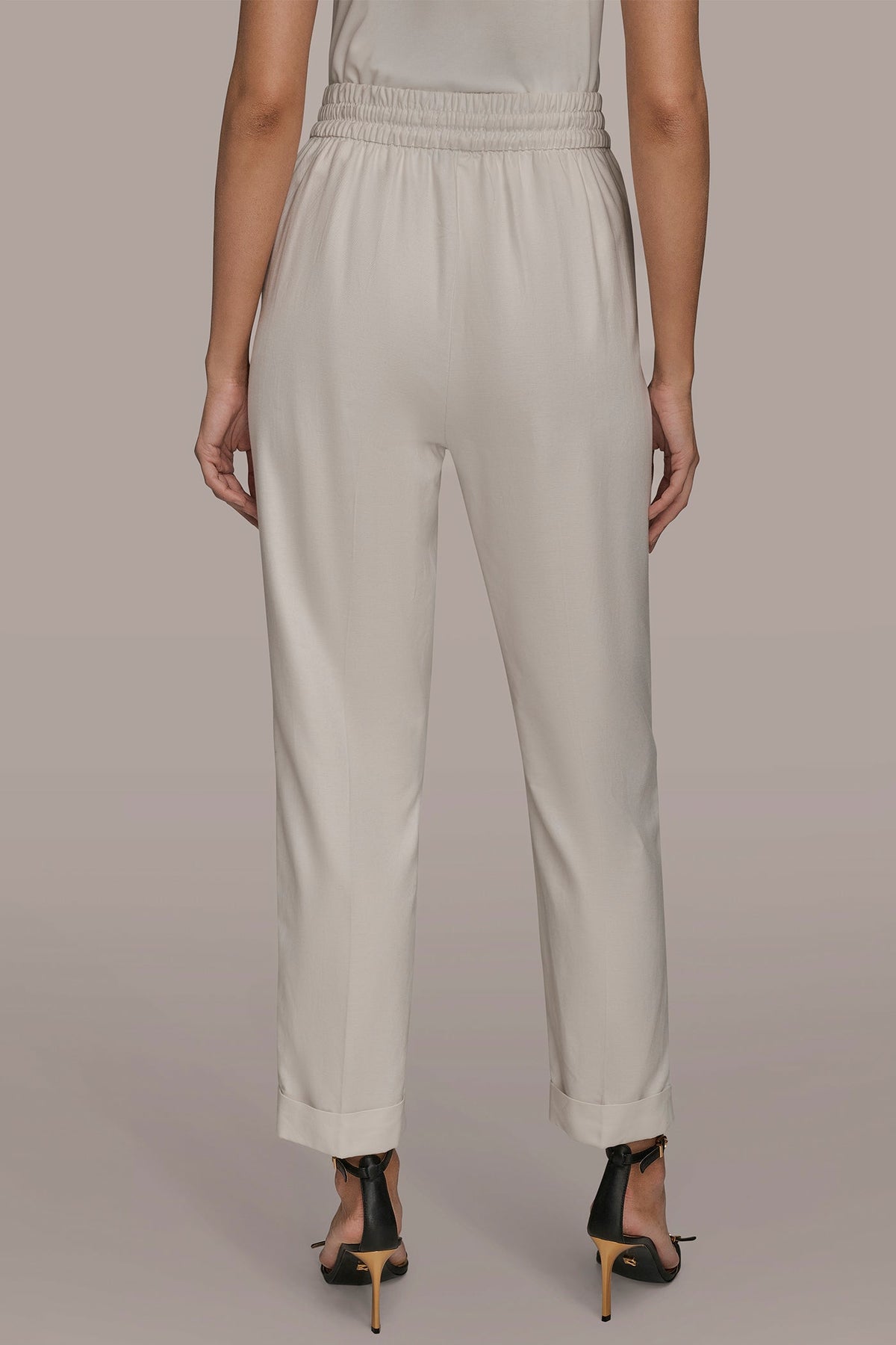 DRAWSTRING CUFFED PANT - CREAM