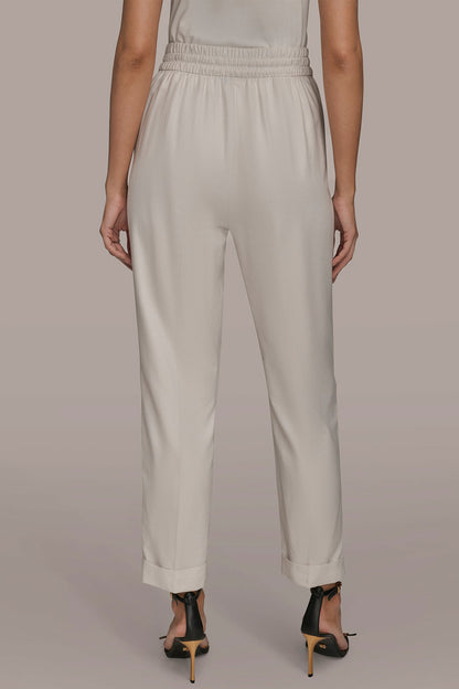 DRAWSTRING CUFFED PANT - CREAM