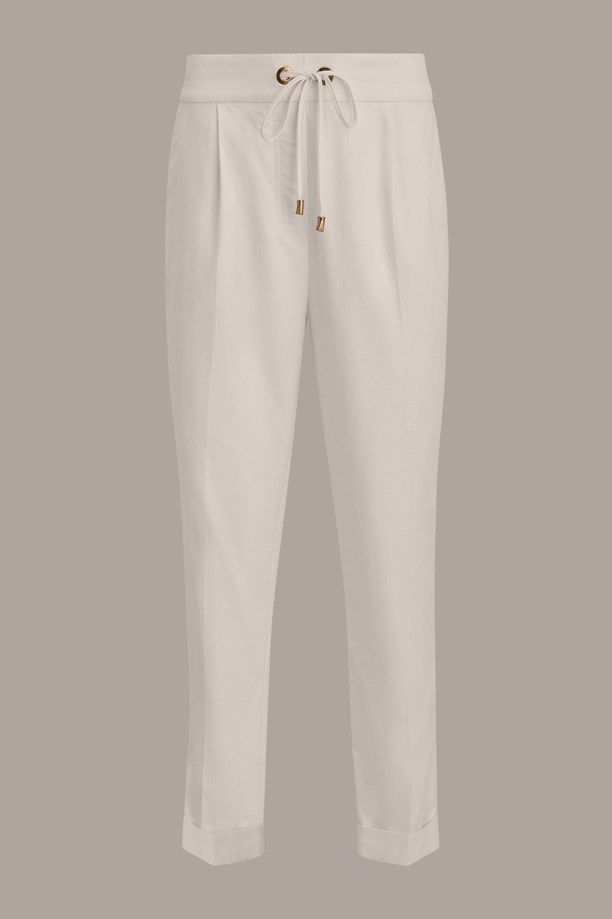 DRAWSTRING CUFFED PANT - CREAM
