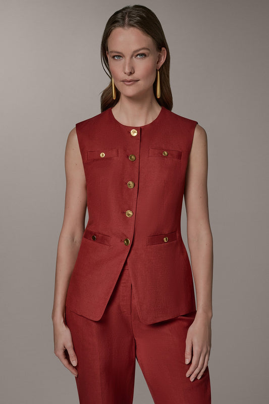 COLLARLESS VEST - Sunbaked