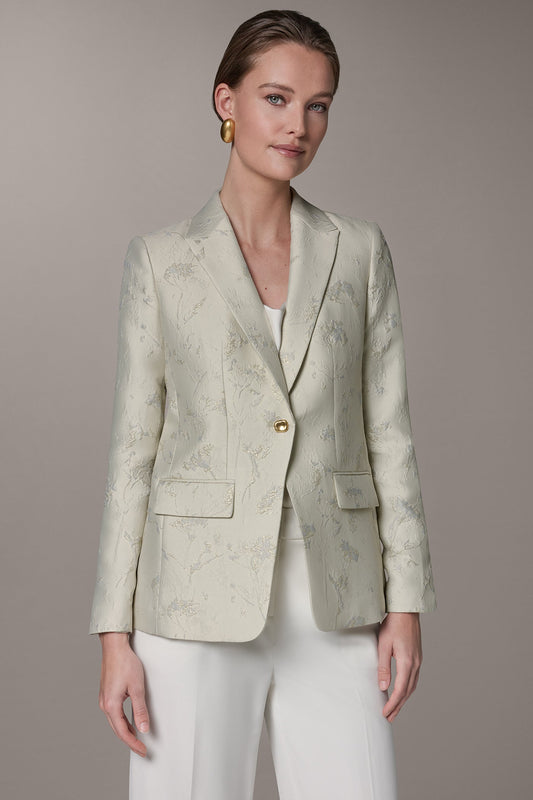 FLORAL SUIT BLAZER - Buttercream