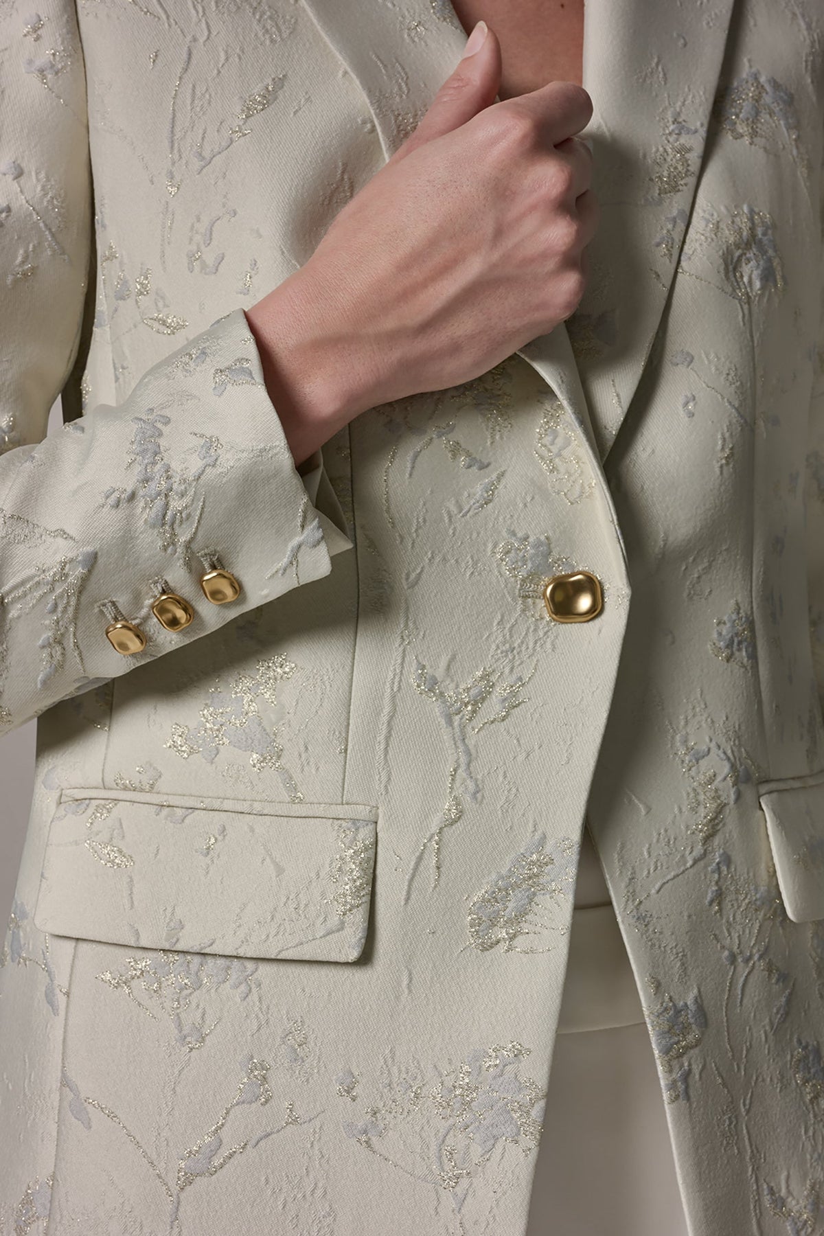 FLORAL SUIT BLAZER - Buttercream