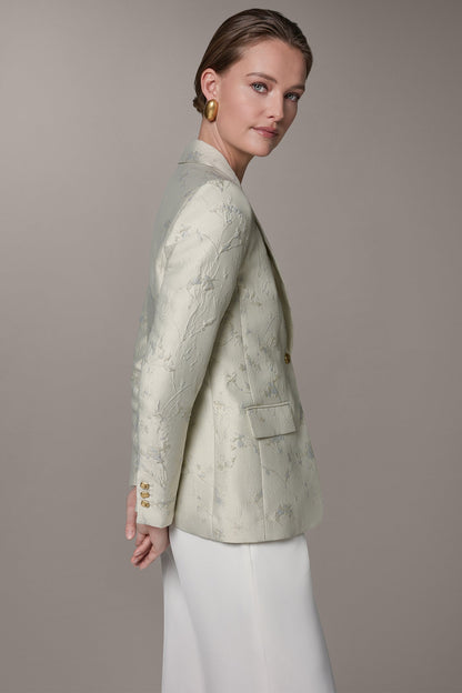 FLORAL SUIT BLAZER - Buttercream