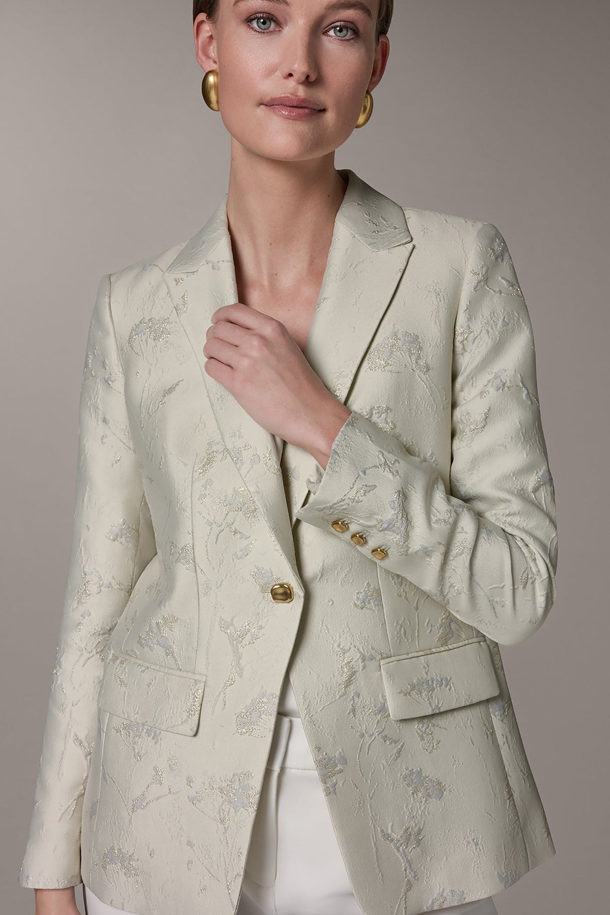 FLORAL SUIT BLAZER - Buttercream