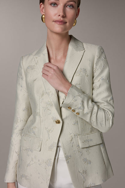 FLORAL SUIT BLAZER - Buttercream