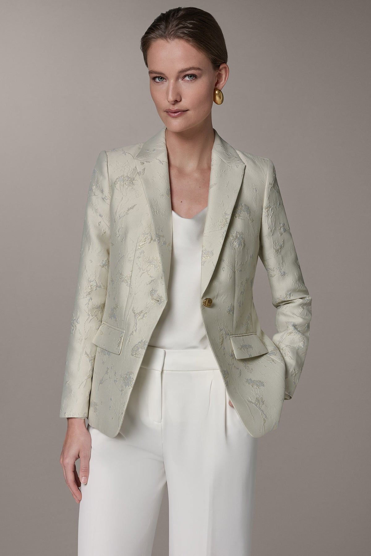 FLORAL SUIT BLAZER - Buttercream