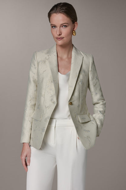 FLORAL SUIT BLAZER - Buttercream