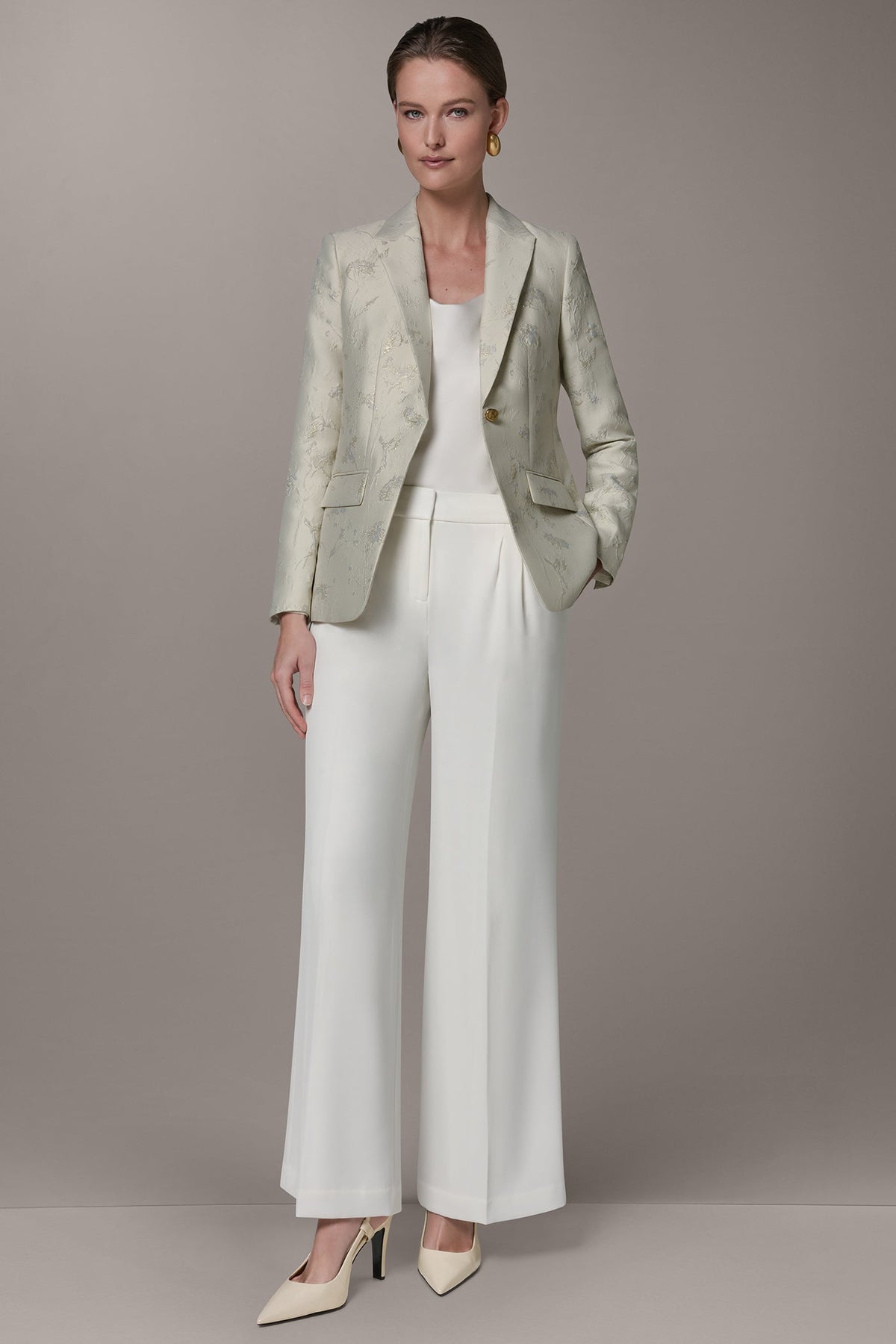 FLORAL SUIT BLAZER - Buttercream