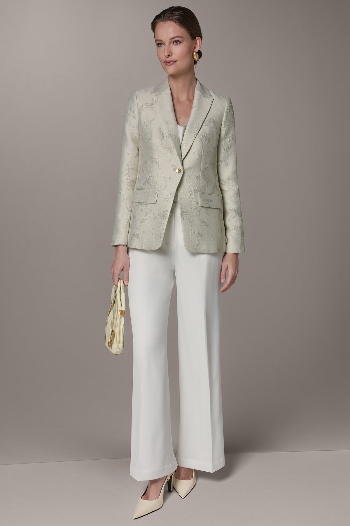 FLORAL SUIT BLAZER - Buttercream