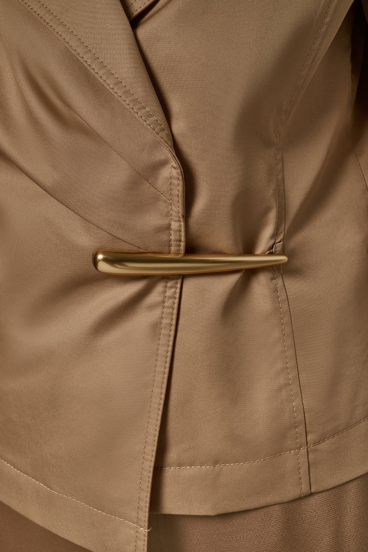 3/4 SLEEVE WRAP JACKET - Fawn