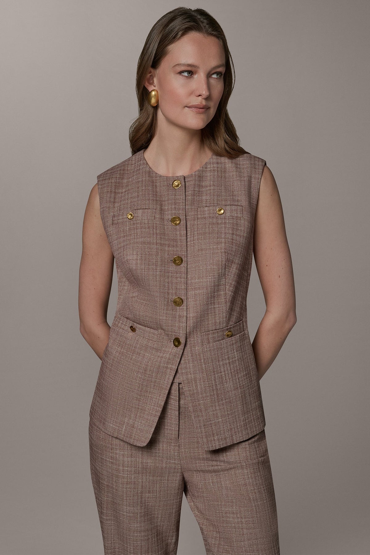 SLEEVELESS SUIT VEST - Sunbaked Multi