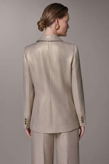 METALLIC SUIT BLAZER - Light Fawn/Gold