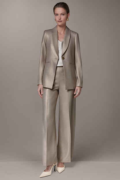 METALLIC SUIT BLAZER - Light Fawn/Gold