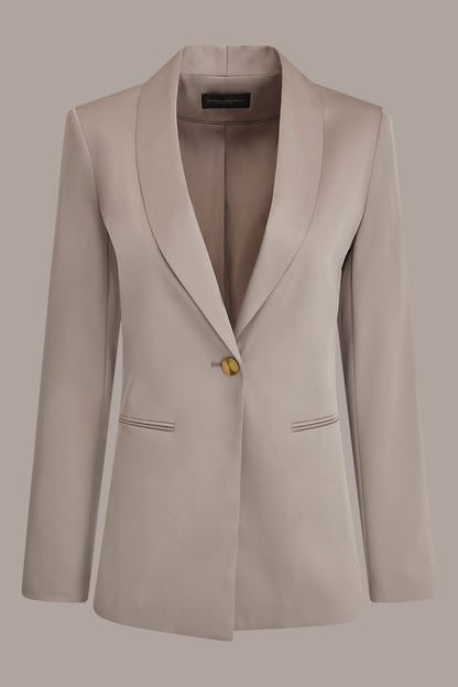 SATIN ONE-BUTTON SUIT BLAZER - Turin