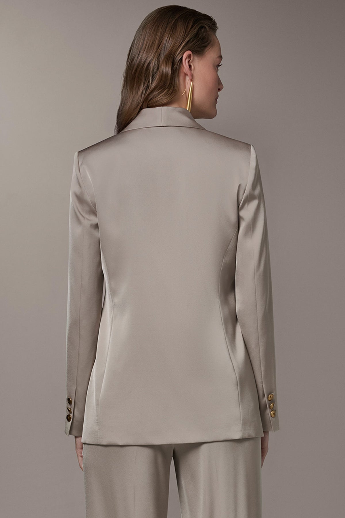 SATIN ONE-BUTTON SUIT BLAZER - Turin
