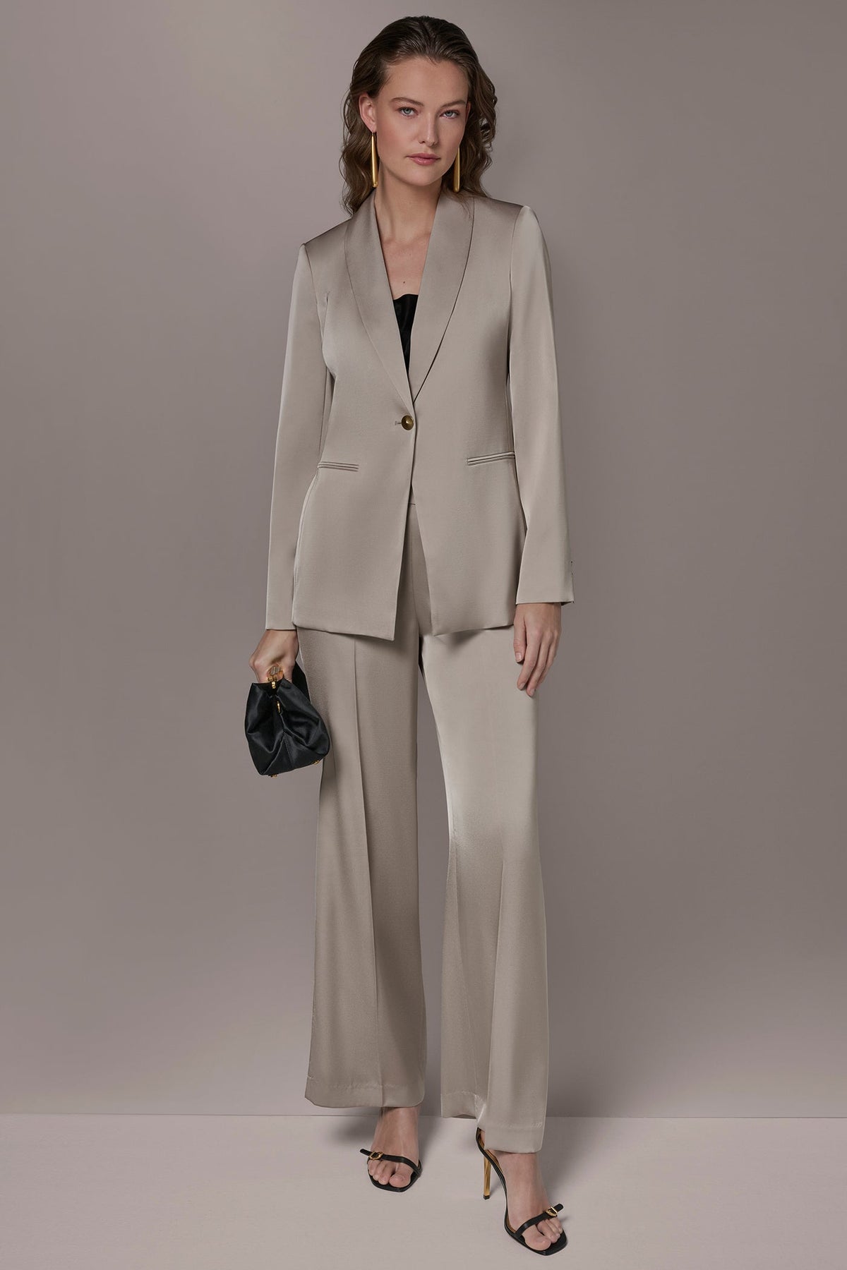 SATIN ONE-BUTTON SUIT BLAZER - Turin